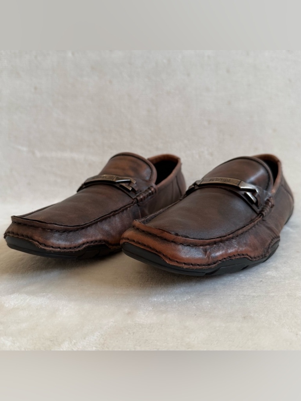 Kenneth Cole Reaction Post Launch LE Brown Leather Driving Loafers
